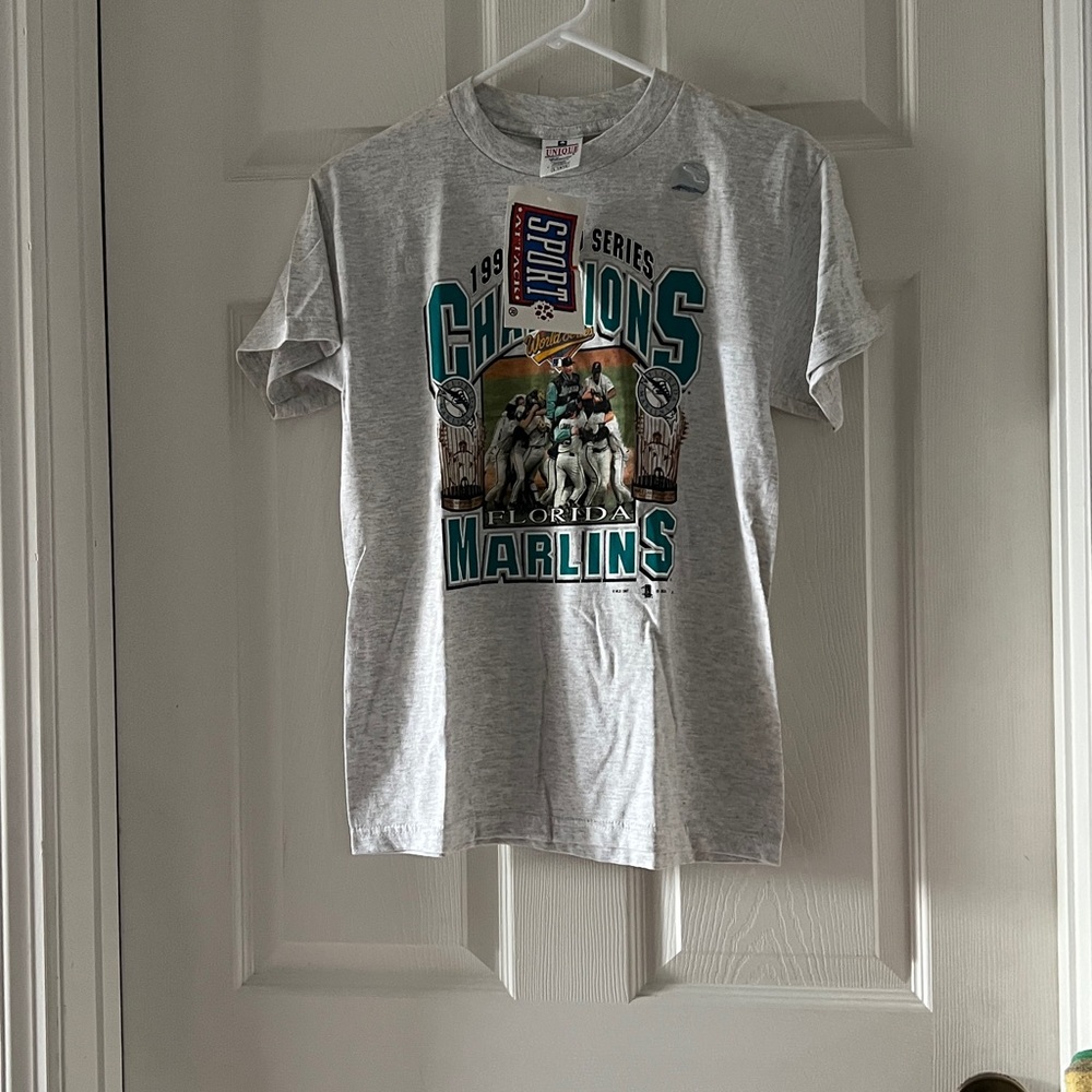 Unique Vintage Gray Florida Marlins Champions Tee